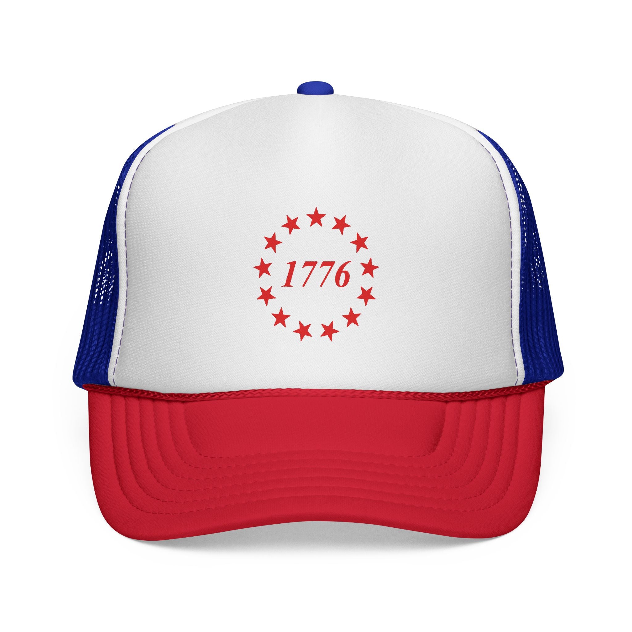 1776 13 Stars Trucker Cap — Patriotic Red White & Blue Mesh Hat