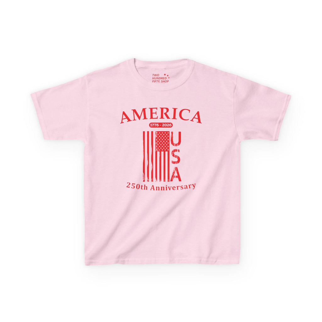 Kids Flag Tee — America USA 250th Anniversary Patriotic Flag Shirt