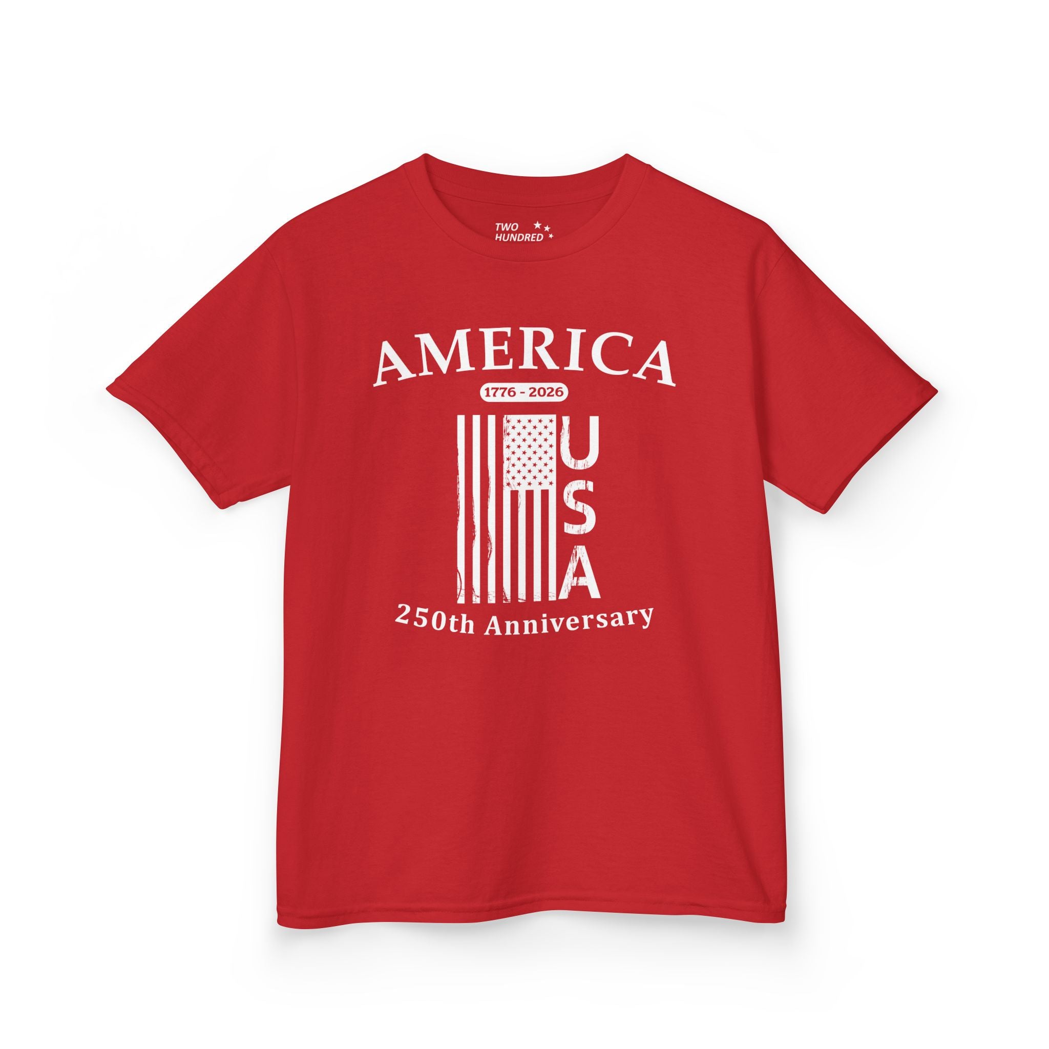 Kids Flag Tee — America USA 250th Anniversary Patriotic Flag Shirt