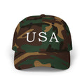 USA Dark Colors Dad Cap - Military Camouflage Baseball Hat with USA Embroidered Text