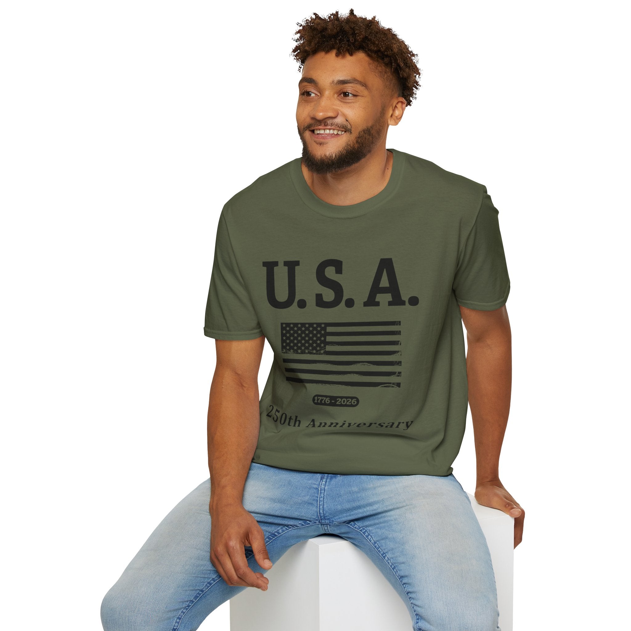 USA 250th Anniversary Soft Style T-Shirt — Patriotic American Flag Tee