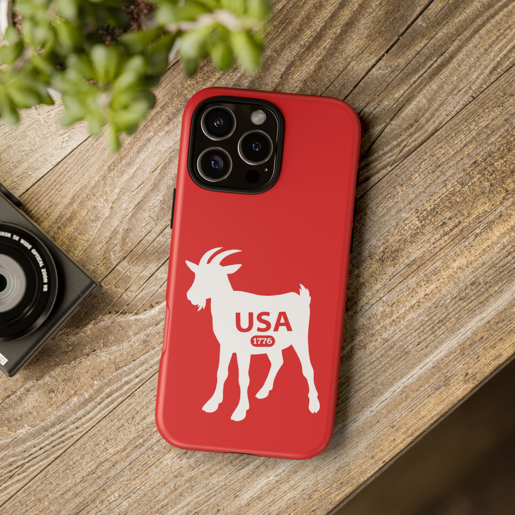 USA GOAT Phone Case — Patriotic 1776 Red Protective Case
