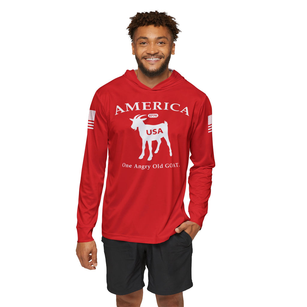 America 250th GOAT Hoodie — USA Goat Graphic Patriotic Sports Warmup Hoodie
